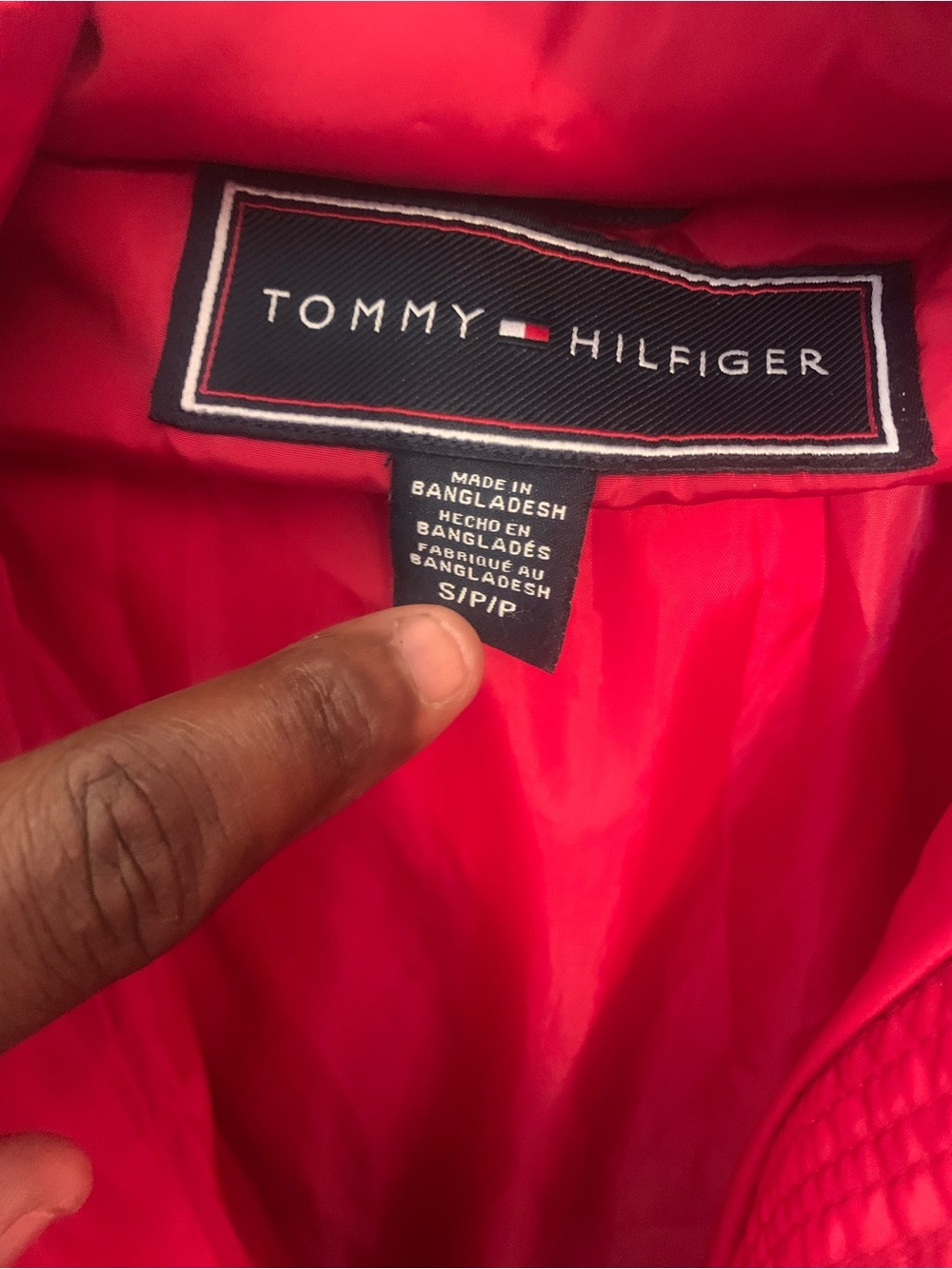 Tommy Hilfiger Red Packable Jacket with Branded Label